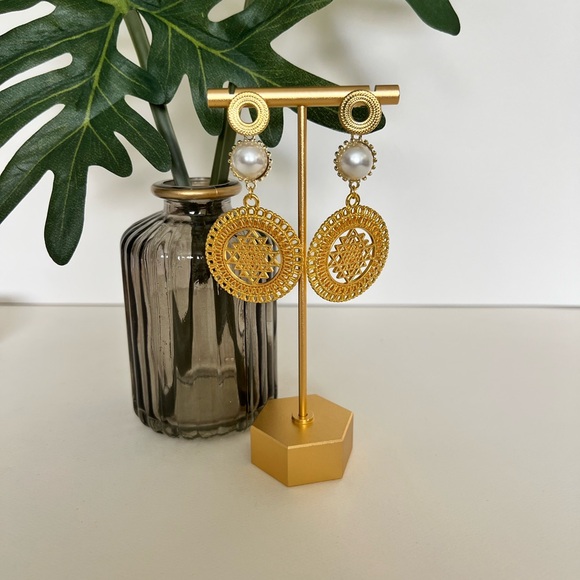 Divine Geometry Earrings -Metatron's Cube Hoops- Yatra Sacred Geometry Earrings - Picture 14 of 15